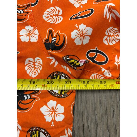 Baltimore Orioles  Orange S/S Hawaiian Button Up Shirt Medium - Picture 5 of 6